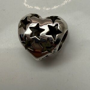 Retired Pandora Star Cutout Heart Charm 925 ALE